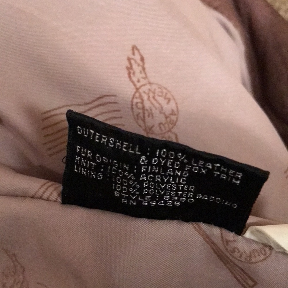 Brown leather bomber jacket with zip off hood - Picture 8 of 8